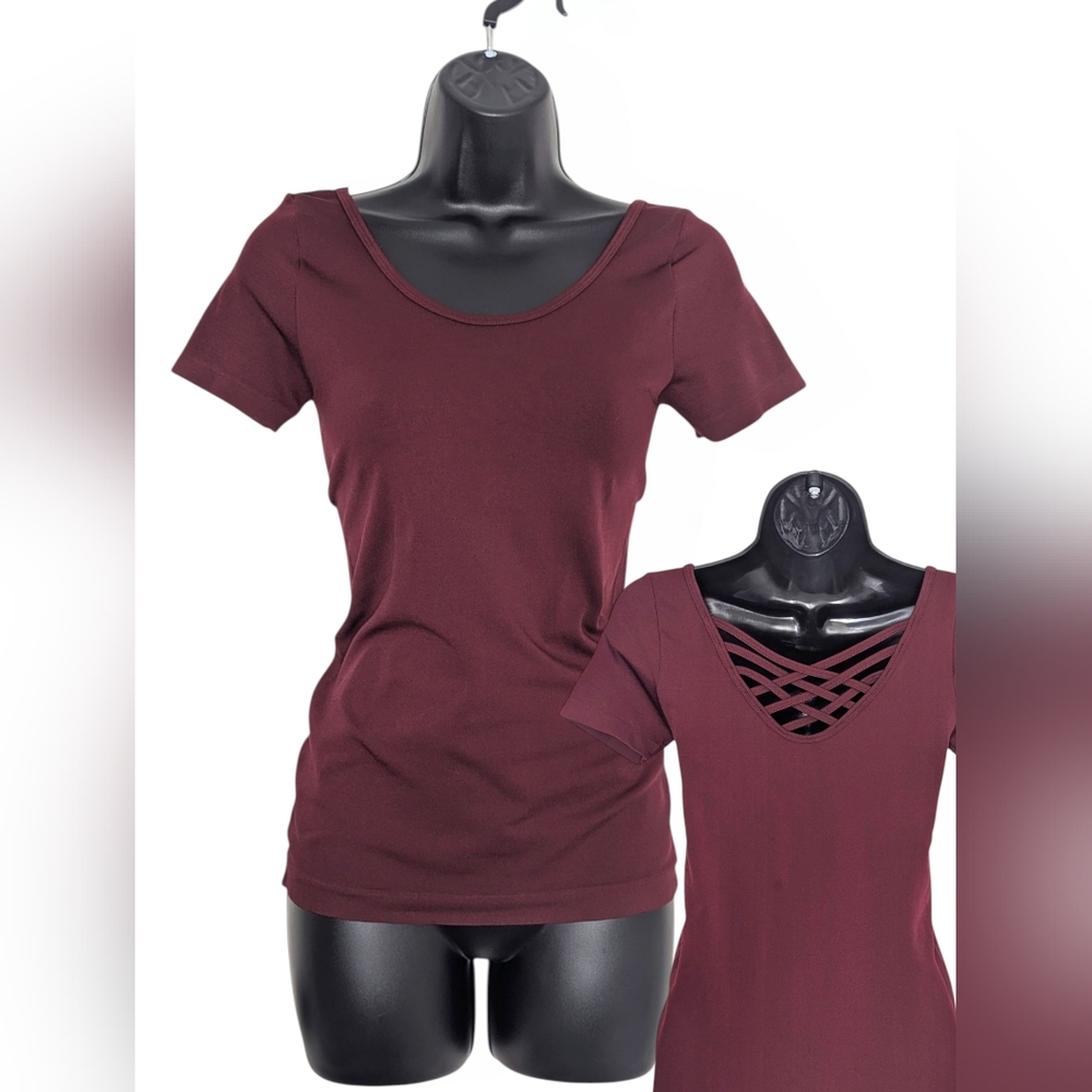 Love Charm Fitted Top With Criss Cross Back